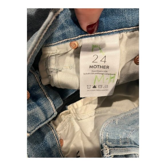 Mother Jeans The Stunner Ankle Fray Tinge Blue Size 24 ECU - Picture 16 of 16